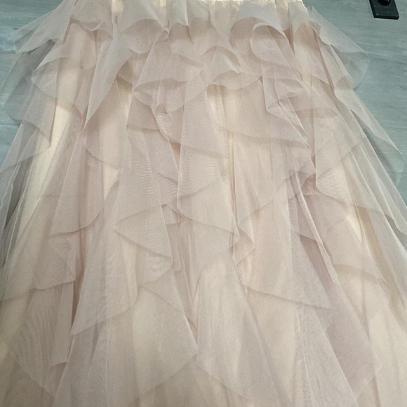 A-Line, Tulle, Mid Long, Tiered, Ruffle Blush Skirt. - Picture 3 of 3